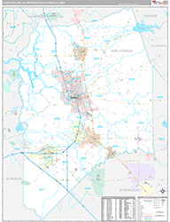 Stockton-Lodi Metro Area Wall Map Premium Style 2026